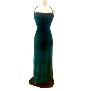 Women’s emerald green velvet dress